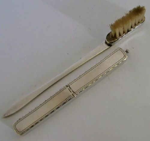 RARE GEORGIAN STERLING SILVER TOOTH BRUSH PASTE BOX 1798 DENTISTRY ANTIQUE - ADDITIONAL PHOTO 1