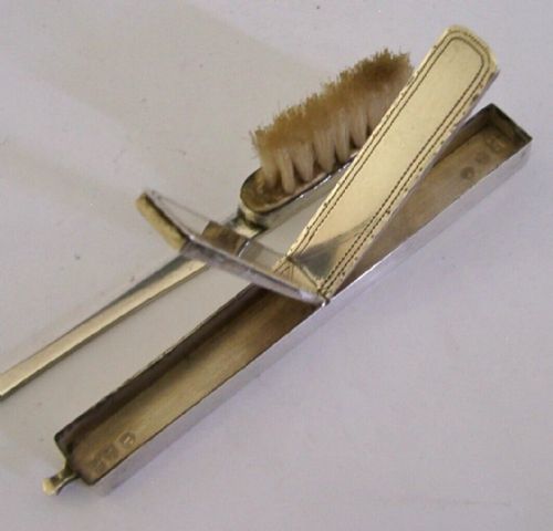 RARE GEORGIAN STERLING SILVER TOOTH BRUSH PASTE BOX 1798 DENTISTRY ANTIQUE - ADDITIONAL PHOTO 4