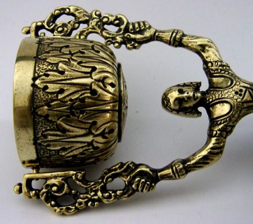 SUPER RARE ENGLISH STERLING SILVER GILT WAGER CUP MARRIAGE CUP 1936 ANTIQUE 112G - ADDITIONAL PHOTO 6