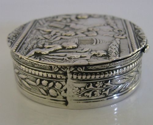 GERMAN HANAU SOLID SILVER CHERUB BOX C1900 ANTIQUE - ADDITIONAL PHOTO 6