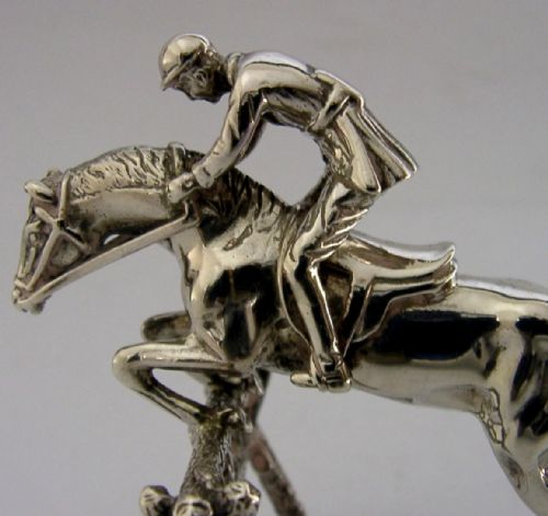 GOOD SIZED 3INCH STERLING SILVER HORSE SHOW JUMPING RIDING FIGURE C1960 60G - ADDITIONAL PHOTO 1