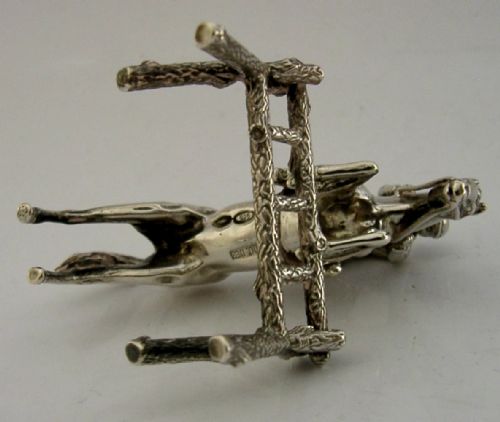 GOOD SIZED 3INCH STERLING SILVER HORSE SHOW JUMPING RIDING FIGURE C1960 60G - ADDITIONAL PHOTO 6