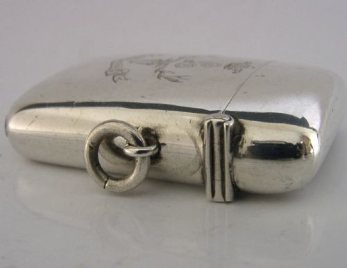 RARE STERLING SILVER SEAFORTH HIGHLANDERS VESTA MATCH CASE 1911 ANTIQUE MILITARY - ADDITIONAL PHOTO 4