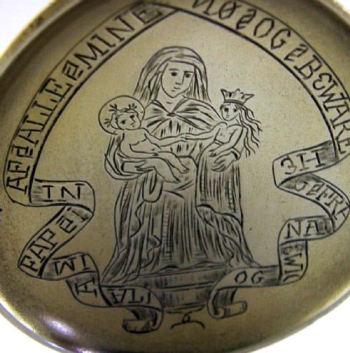 RARE SOLID SILVER GILT BAPTISM CHRISTENING SPOON 1878 ANTIQUE 59G RELIGIOUS - ADDITIONAL PHOTO 1