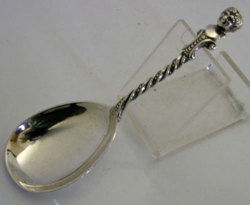 STUNNING VICTORIAN ENGLISH STERLING SILVER TEA CADDY SPOON 1871 ANTIQUE - ADDITIONAL PHOTO 2