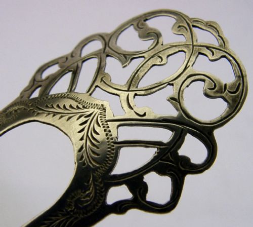 ENGLISH STERLING SILVER ART NOUVEAU HAIR SLIDE COMB CHESTER 1905 ANTIQUE WEDDING - ADDITIONAL PHOTO 1
