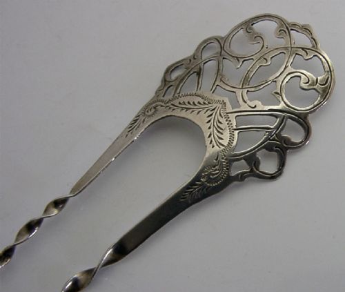 ENGLISH STERLING SILVER ART NOUVEAU HAIR SLIDE COMB CHESTER 1905 ANTIQUE WEDDING - ADDITIONAL PHOTO 2