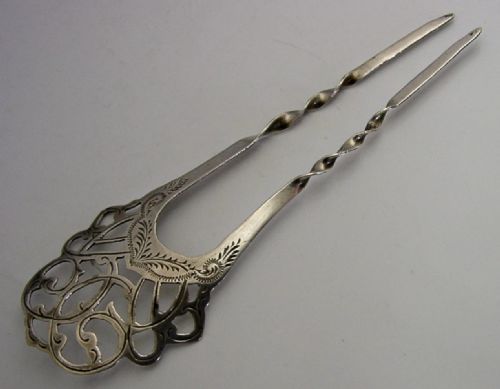 ENGLISH STERLING SILVER ART NOUVEAU HAIR SLIDE COMB CHESTER 1905 ANTIQUE WEDDING - ADDITIONAL PHOTO 5