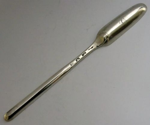EARLY 1758 ENGLISH GEORGIAN STERLING SILVER MARROW SCOOP ANTIQUE - ADDITIONAL PHOTO 6