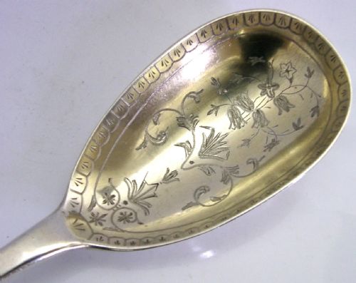 LARGE ANTIQUE STERLING SILVER SERVING SPOON 1850 SCOTTISH GLASGOW VICTORIAN 75G - ADDITIONAL PHOTO 2
