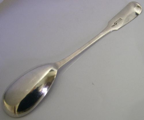 LARGE ANTIQUE STERLING SILVER SERVING SPOON 1850 SCOTTISH GLASGOW VICTORIAN 75G - ADDITIONAL PHOTO 4