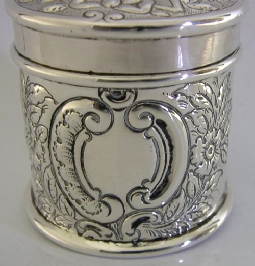 VICTORIAN STERLING SILVER DRESSING TABLE BOX OR TEA CADDY 1900 ANTIQUE 84G - ADDITIONAL PHOTO 1