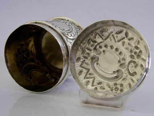 VICTORIAN STERLING SILVER DRESSING TABLE BOX OR TEA CADDY 1900 ANTIQUE 84G - ADDITIONAL PHOTO 5