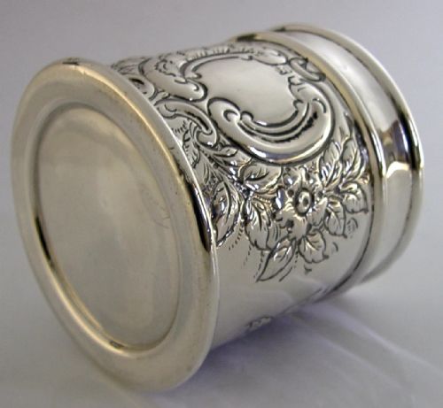 VICTORIAN STERLING SILVER DRESSING TABLE BOX OR TEA CADDY 1900 ANTIQUE 84G - ADDITIONAL PHOTO 6