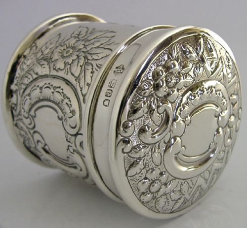 VICTORIAN STERLING SILVER DRESSING TABLE BOX OR TEA CADDY 1900 ANTIQUE 84G - ADDITIONAL PHOTO 7