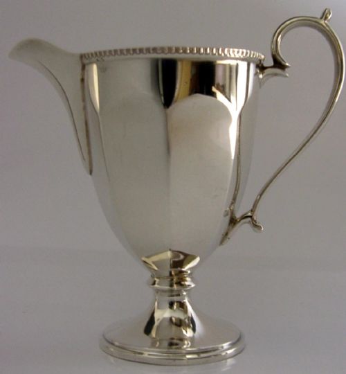mint art deco sterling silver cream jug 1937 english antique 78g - CATEGORY: ANTIQUE SILVER - DATED 1930