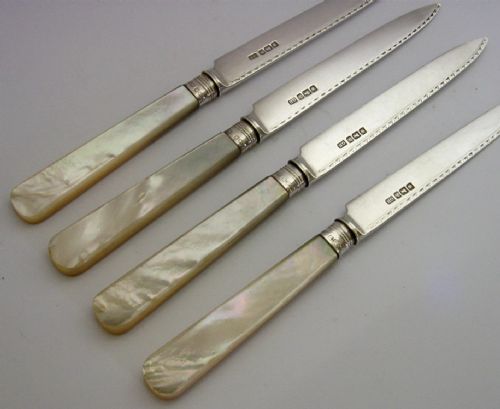 SET OF FOUR ENLISH STERLING SILVER AFTERNOON TEA CUTLERY 1917 ANTIQUE 132G - ADDITIONAL PHOTO 2