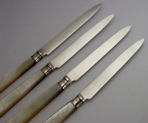 SET OF FOUR ENLISH STERLING SILVER AFTERNOON TEA CUTLERY 1917 ANTIQUE 132G - ADDITIONAL PHOTO 3