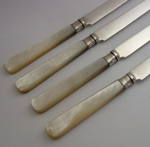 SET OF FOUR ENLISH STERLING SILVER AFTERNOON TEA CUTLERY 1917 ANTIQUE 132G - ADDITIONAL PHOTO 4