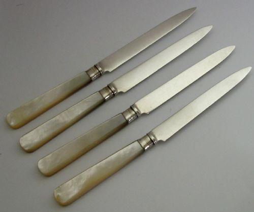 SET OF FOUR ENLISH STERLING SILVER AFTERNOON TEA CUTLERY 1917 ANTIQUE 132G - ADDITIONAL PHOTO 5