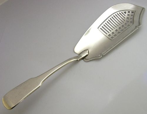 ENGLISH 124G GEORGIAN SOLID STERLING SILVER FISH SLICE SERVER 1816 ANTIQUE - ADDITIONAL PHOTO 4