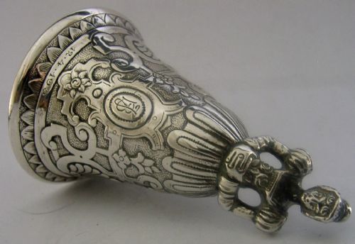 QUALITY SWEDISH SOLID SILVER TABLE DESK RECEPTION BAR BELL 1937 96G - ADDITIONAL PHOTO 5