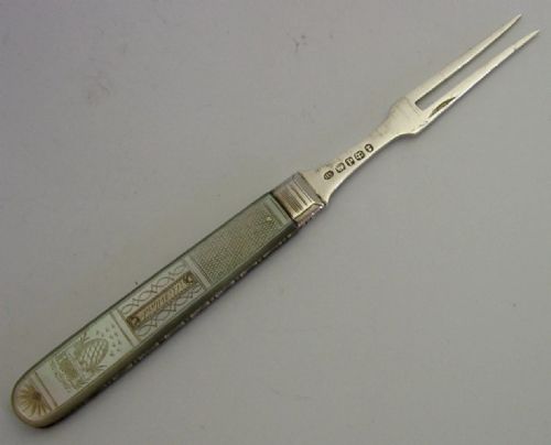 RARE STERLING SILVER BEEHIVE BEES FOLDING FORK 1827 ENGLISH ANTIQUE GEORGIAN - ADDITIONAL PHOTO 6