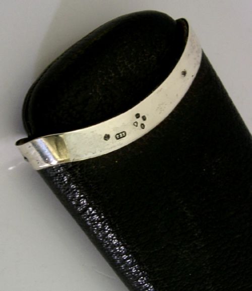 QUALITY ENGLISH STERLING SILVER MOUNTED LEATHER CIGAR CASE 1875 ANTIQUE - ADDITIONAL PHOTO 4
