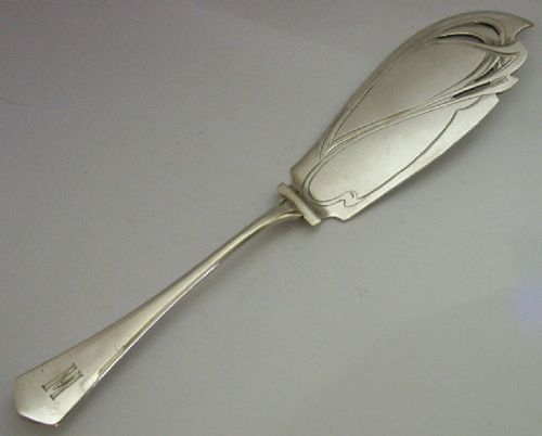 STUNNING GERMAN 800 SOLID SILVER FISH OR SERVING SLICE SERVER C1910 ANTIQUE 160G - ADDITIONAL PHOTO 2