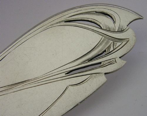 STUNNING GERMAN 800 SOLID SILVER FISH OR SERVING SLICE SERVER C1910 ANTIQUE 160G - ADDITIONAL PHOTO 5