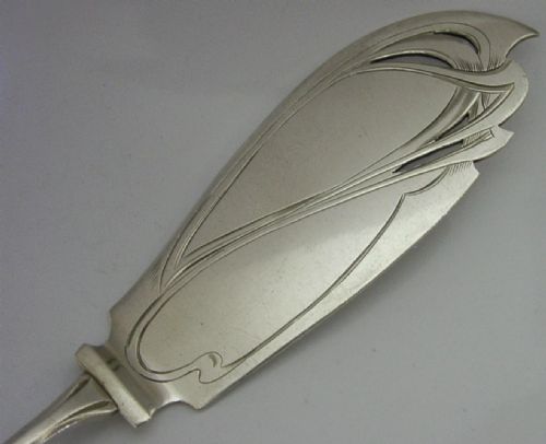 STUNNING GERMAN 800 SOLID SILVER FISH OR SERVING SLICE SERVER C1910 ANTIQUE 160G - ADDITIONAL PHOTO 7