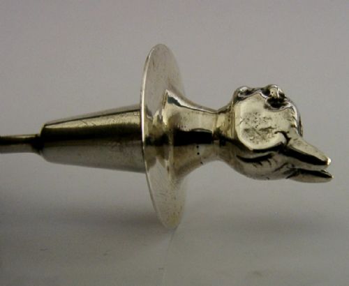 RARE STERLING SILVER DEVIL CAYENE LAUDANUM SPOON 1906 ANTIQUE ENGLISH - ADDITIONAL PHOTO 3