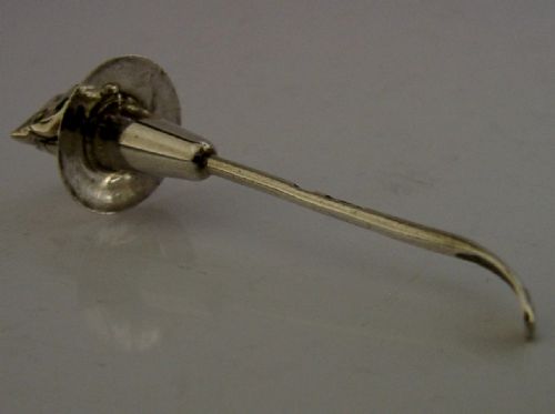 RARE STERLING SILVER DEVIL CAYENE LAUDANUM SPOON 1906 ANTIQUE ENGLISH - ADDITIONAL PHOTO 6