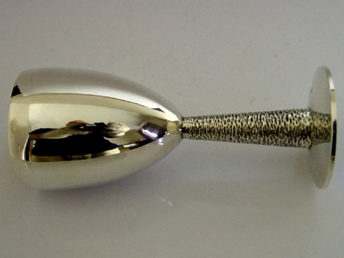 MID CENTURY MODERN STERLING SILVER WINE GOBLET CHALICE CUP 1968 BARWARE - ADDITIONAL PHOTO 3