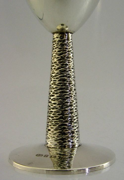 MID CENTURY MODERN STERLING SILVER WINE GOBLET CHALICE CUP 1968 BARWARE 121G - ADDITIONAL PHOTO 2