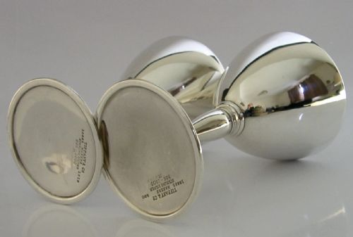 PAIR OF TIFFANY CO STERLING SILVER COCKTAIL GLASSES CUPS GOBLETS C1920 ART DECO 248G - ADDITIONAL PHOTO 3