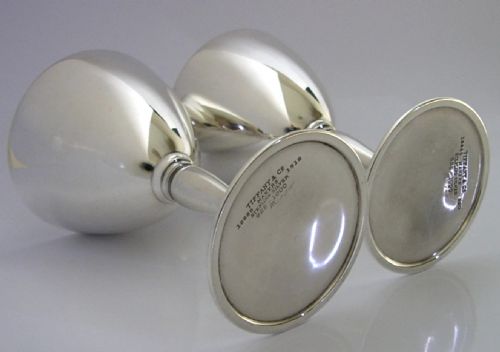 PAIR OF TIFFANY CO STERLING SILVER COCKTAIL GLASSES CUPS GOBLETS C1920 ART DECO 248G - ADDITIONAL PHOTO 6