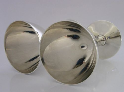 PAIR OF TIFFANY CO STERLING SILVER COCKTAIL GLASSES CUPS GOBLETS C1920 ART DECO 241G - ADDITIONAL PHOTO 6