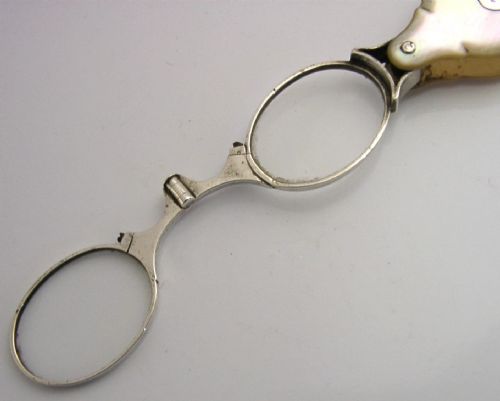 STERLING SILVER FOLDING GLASSES MAGNIFYING C1870 VICTORIAN ANTIQUES LORGNETTES - ADDITIONAL PHOTO 7