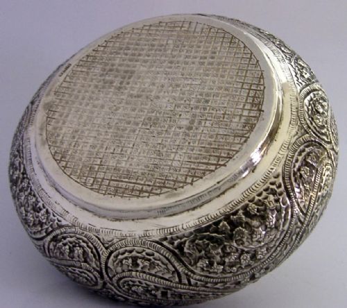 SUPERB INDIAN SOLID SILVER BIRD TERMINAL LIDDED BOX C1920 ANTIQUE 198G - ADDITIONAL PHOTO 9