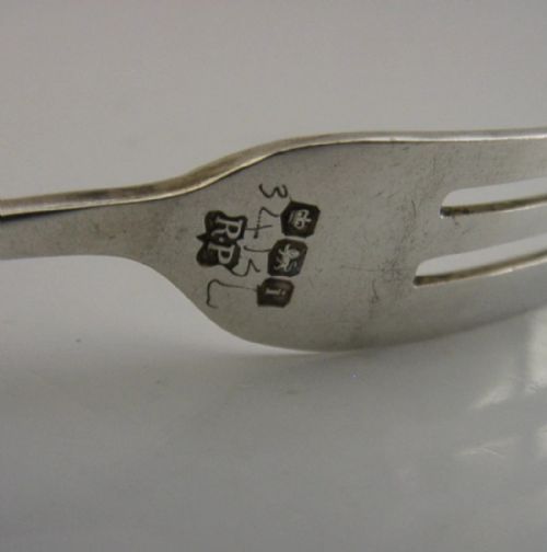 CASED SIX STERLING SILVER CAKE PASTRY FORKS 1926 ART DECO 88G ENGLISH ANTIQUE - ADDITIONAL PHOTO 8