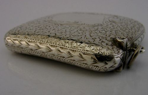 GOLIATH HUGE ENGLISH SOLID STERLING SILVER VESTA CASE 1902 ANTIQUE HEAVY 54G - ADDITIONAL PHOTO 5