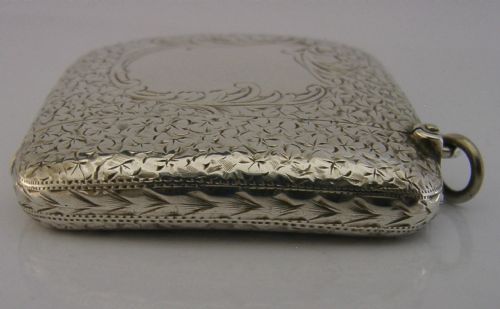 GOLIATH HUGE ENGLISH SOLID STERLING SILVER VESTA CASE 1902 ANTIQUE HEAVY 54G - ADDITIONAL PHOTO 6