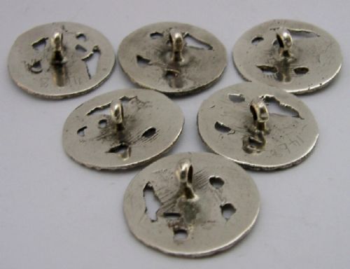 SIX ANTIQUE ENGLISH STERLING SILVER BUTTONS LONDON 1900 HARP PLAYER - ADDITIONAL PHOTO 7