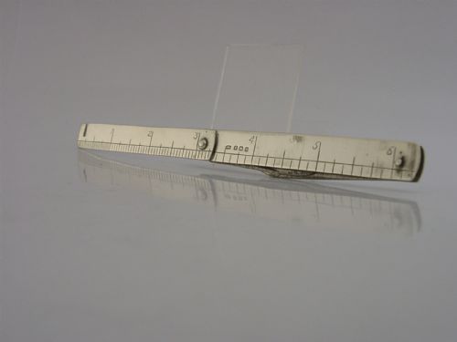 STERLING SILVER COMBINATION FOLDING RULER LETTER OPENER 1927 ANTIQUE RARE - ADDITIONAL PHOTO 4