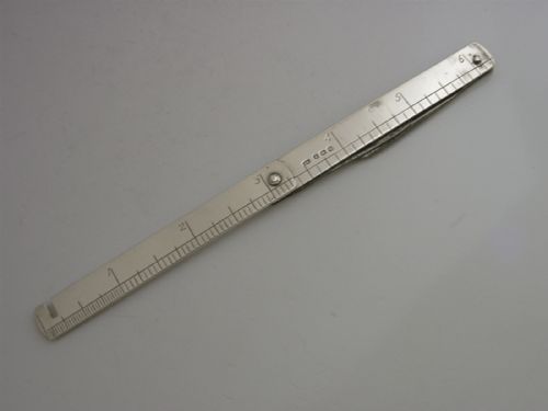 STERLING SILVER COMBINATION FOLDING RULER LETTER OPENER 1927 ANTIQUE RARE - ADDITIONAL PHOTO 7