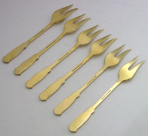 SIX STUNNING DANISH STERLING SILVER GILT ENAMELLED FORKS C1960S CASED MEKA - ADDITIONAL PHOTO 7