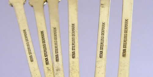 SIX STUNNING DANISH STERLING SILVER GILT ENAMELLED FORKS C1960S CASED MEKA - ADDITIONAL PHOTO 9