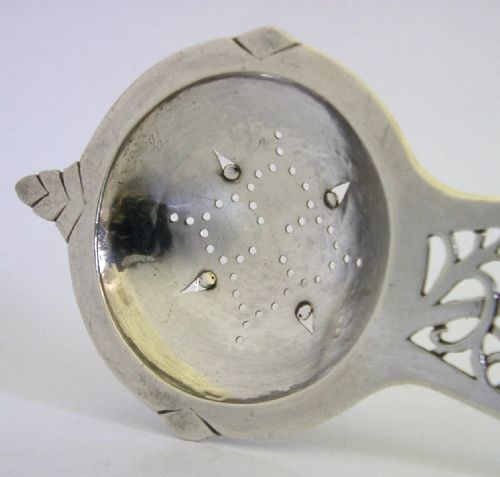SUPERB AMERICAN STERLING SILVER ARTS CRAFTS TEA STRAINER C1910 ANTIQUE 62G - ADDITIONAL PHOTO 2
