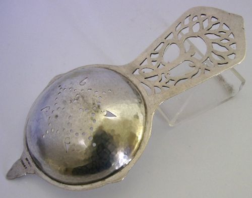 SUPERB AMERICAN STERLING SILVER ARTS CRAFTS TEA STRAINER C1910 ANTIQUE 62G - ADDITIONAL PHOTO 5